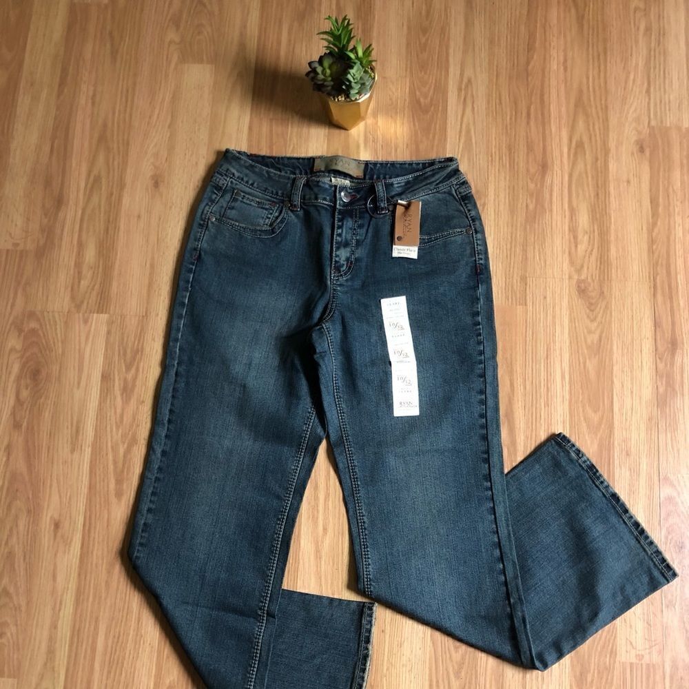 NWT Ryan Michael Western Skinny Flare The Elly Denim Blue Jeans Women’s 10/32